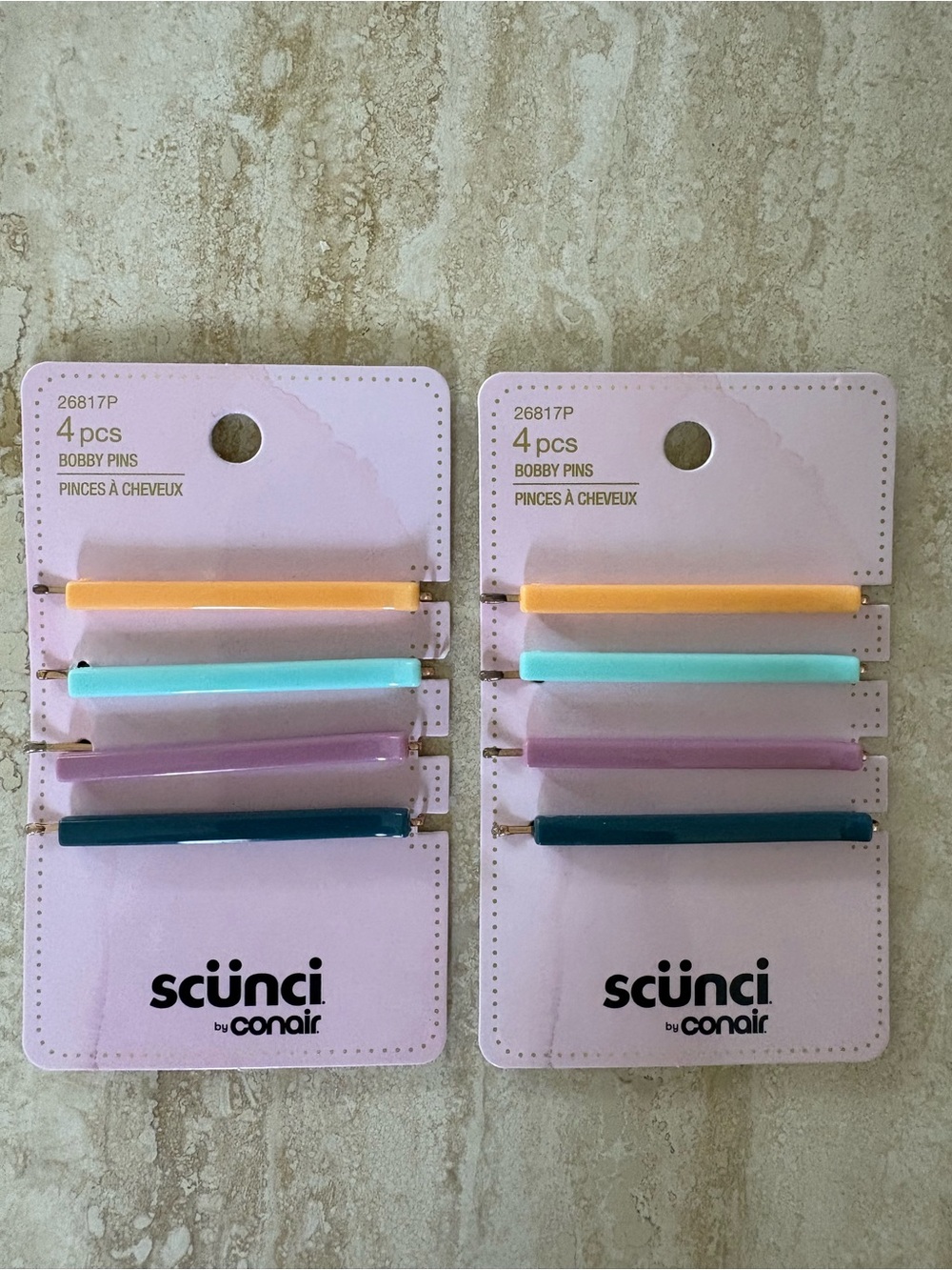 scunci Kids Pastel Bobby Pin Duo Pack in Yellow, Mint, Lavender, Teal - 8 pcs
